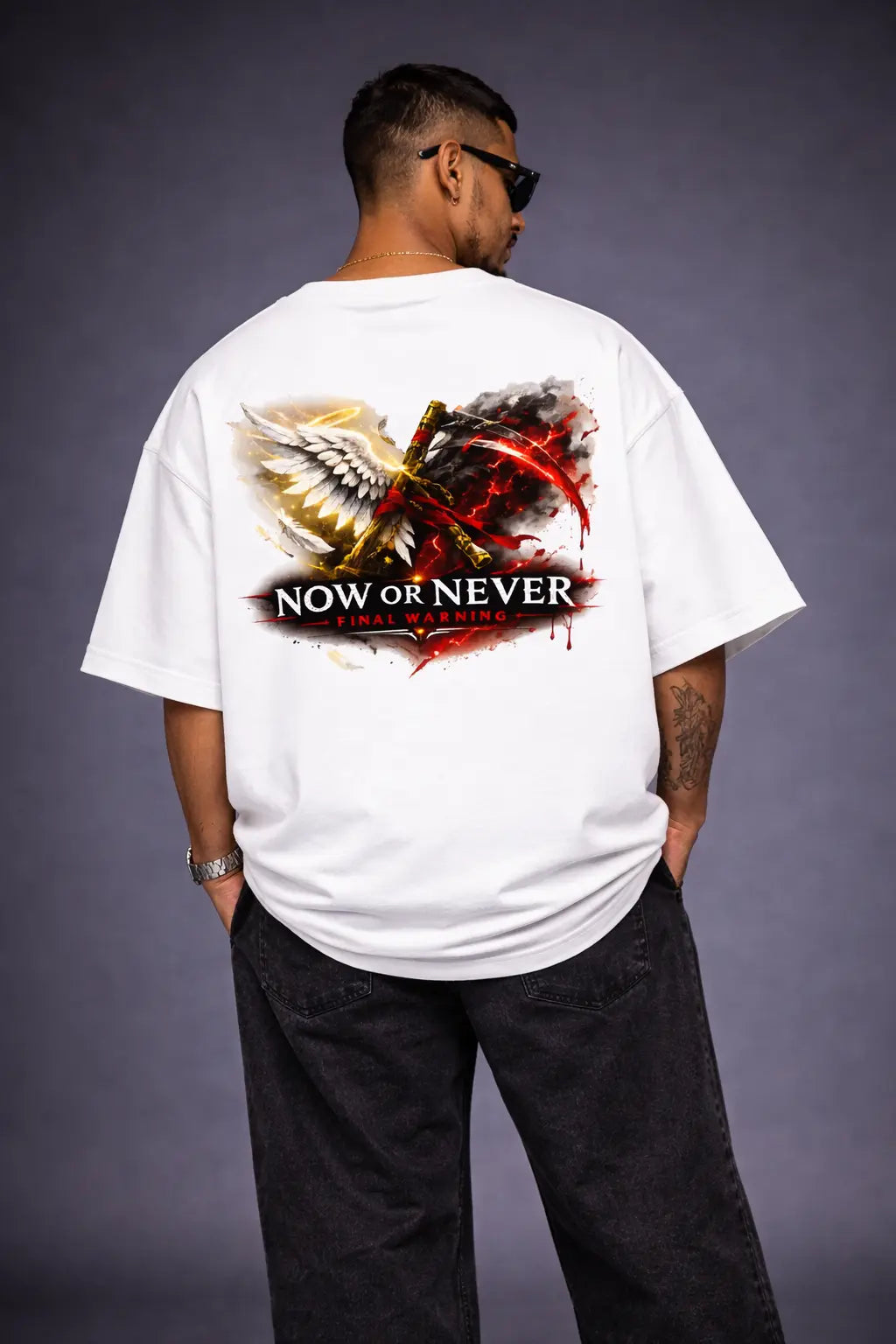 Last Warning Oversized T Shirt – Now or Never | Maxedoutt