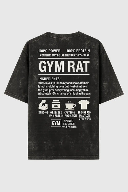 Gym Rat Edition Stronger Gains Tee Back Nutrition Label Print