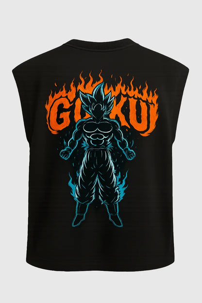 SuperSaiyan Edition 240 GSM Terry Cotton Sleeveless Streetwear Tee – MaxedOutt