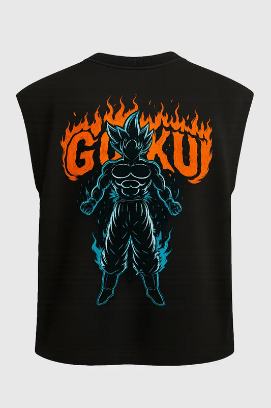 SuperSaiyan Edition 240 GSM Terry Cotton Sleeveless Streetwear Tee – MaxedOutt