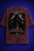 execute everything oversized t shirt back print acid wash streetwear design