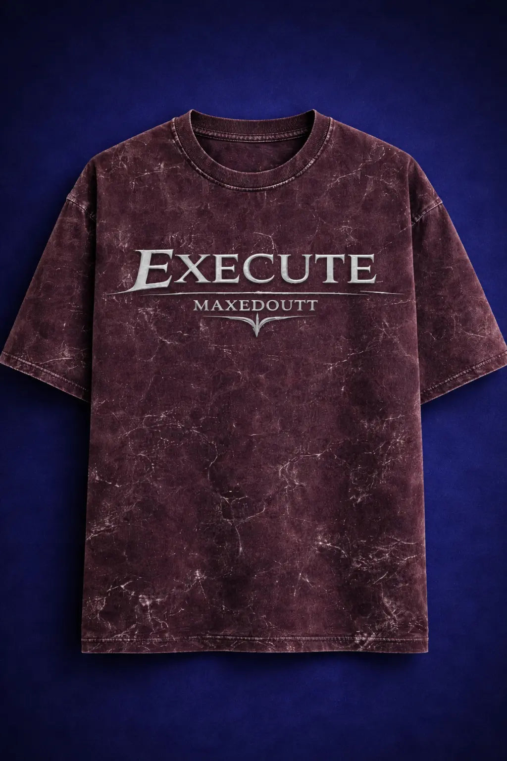 execute oversized t shirt acid wash front graphic streetwear maxedoutt